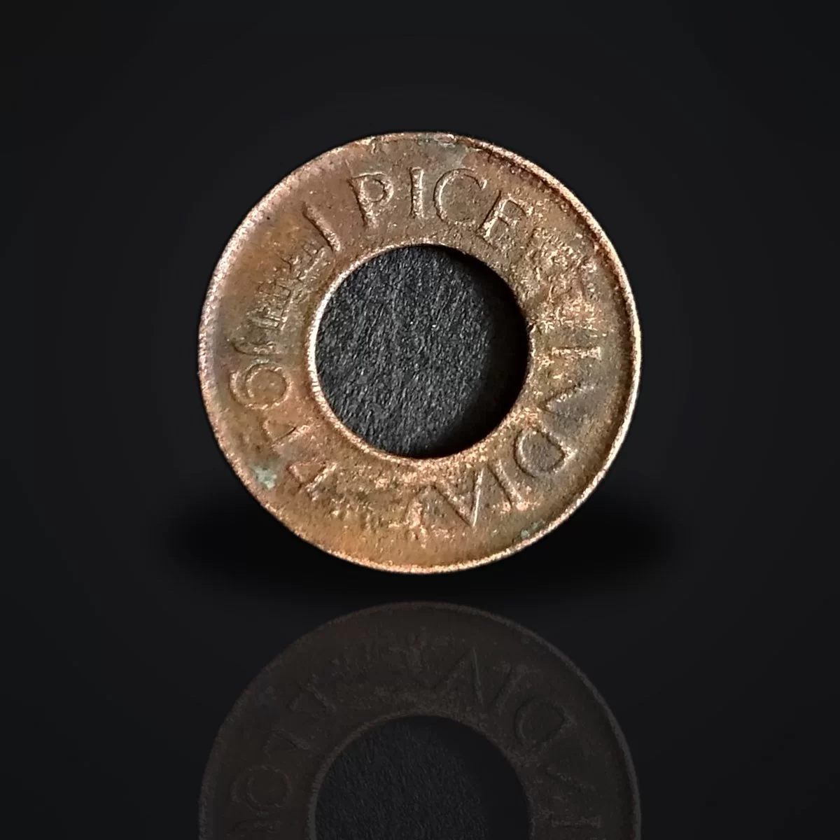 1945 British India 1 Pice Coin – King George VI Holed Antique Coin