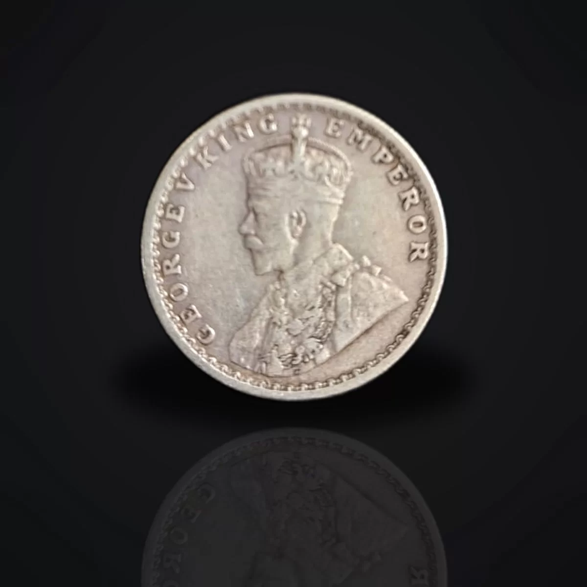 1912 British India Half Rupee Silver Coin – King George V | Antique Coin